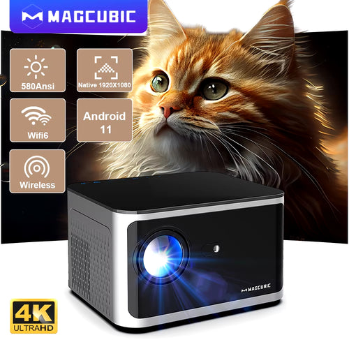 Android 11 4K Smart Projector 580ANSI 1920*1080P Full HD Wifi6 BT5.0 Allwinner H713 Voice Control Home Cinema Theater